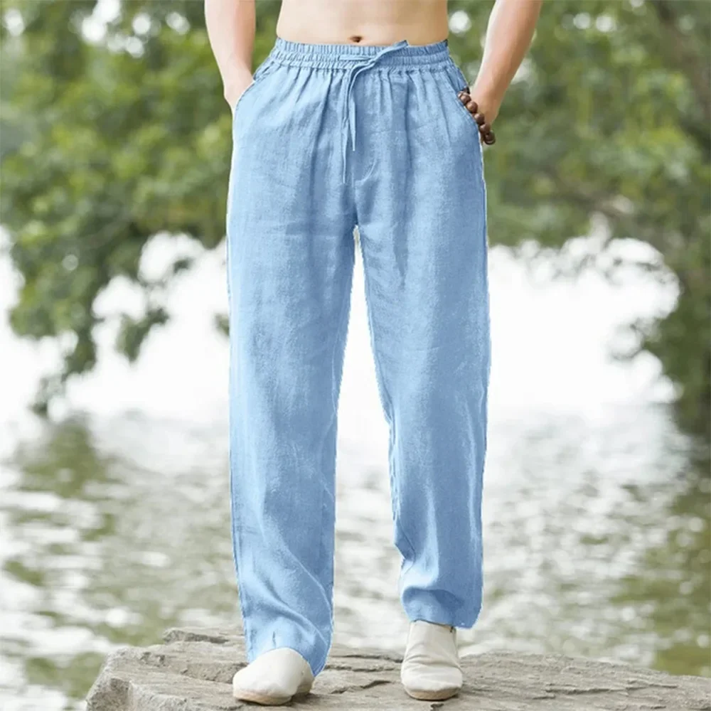 Übergroße Herrenhose aus Baumwolle und Leinen 2