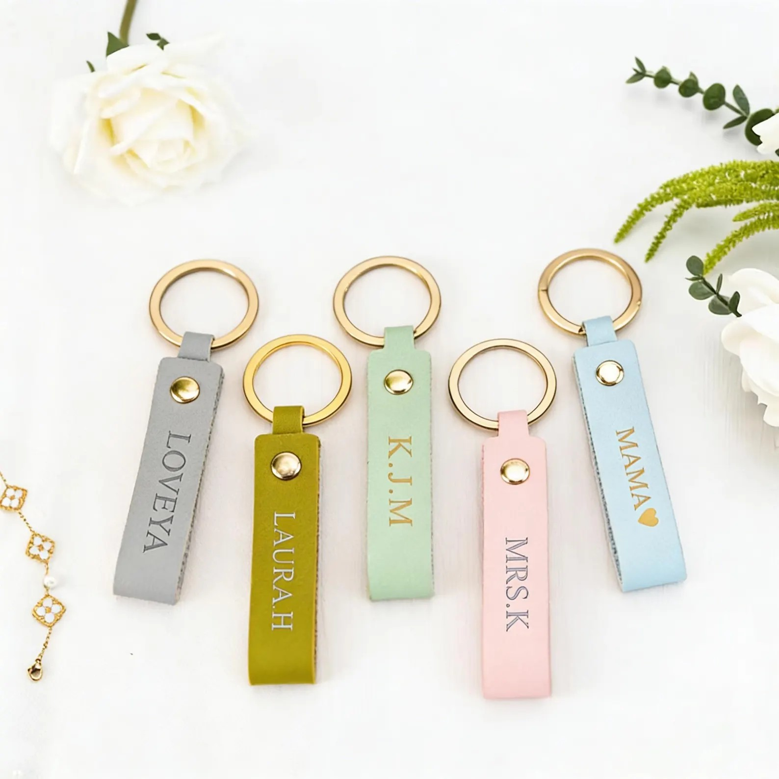 Minimalistischer PU-Leder-Schlüsselanhänger Geschenk 2