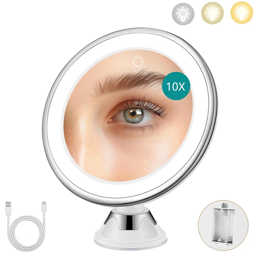 Beleuchteter LED-Make-up-Spiegel 10-fach