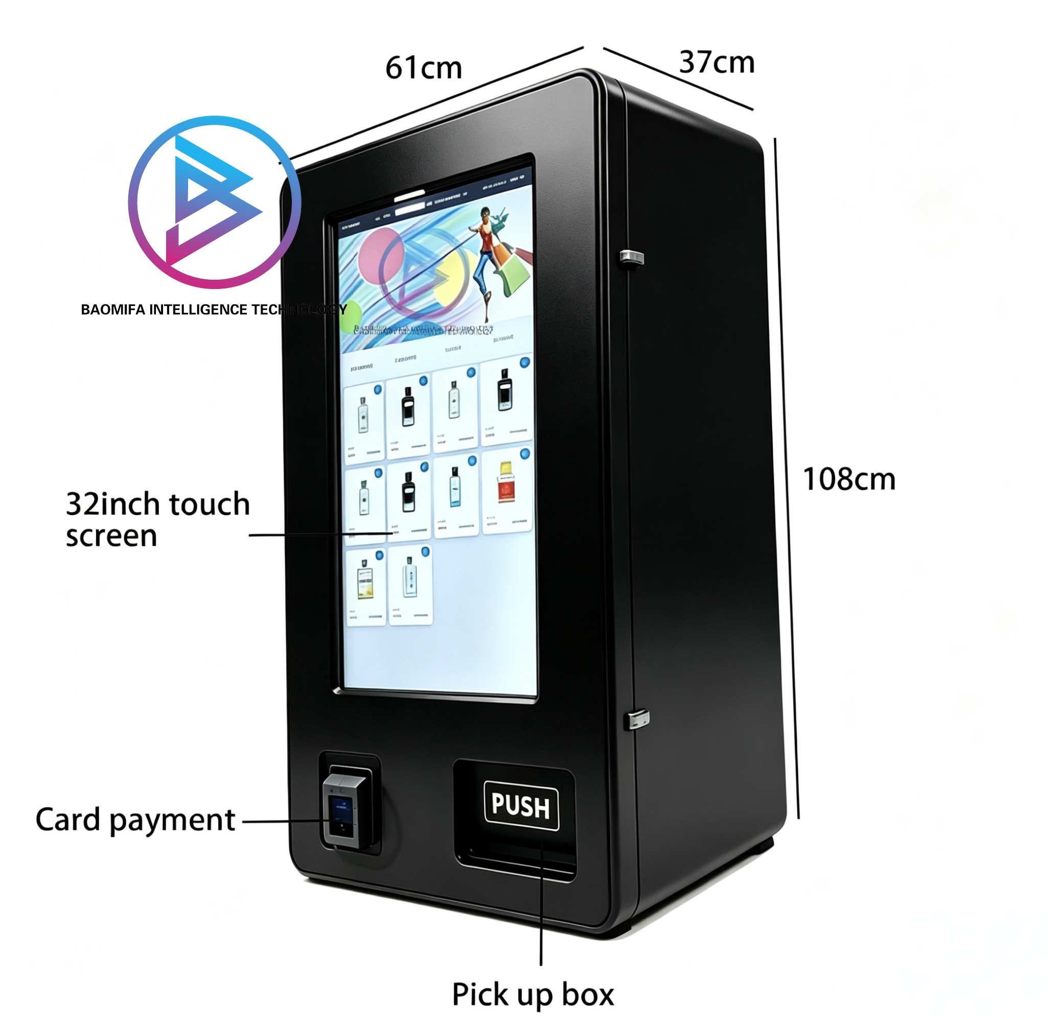 Kleiner Wandautomat aus Metall mit Touchscreen 2