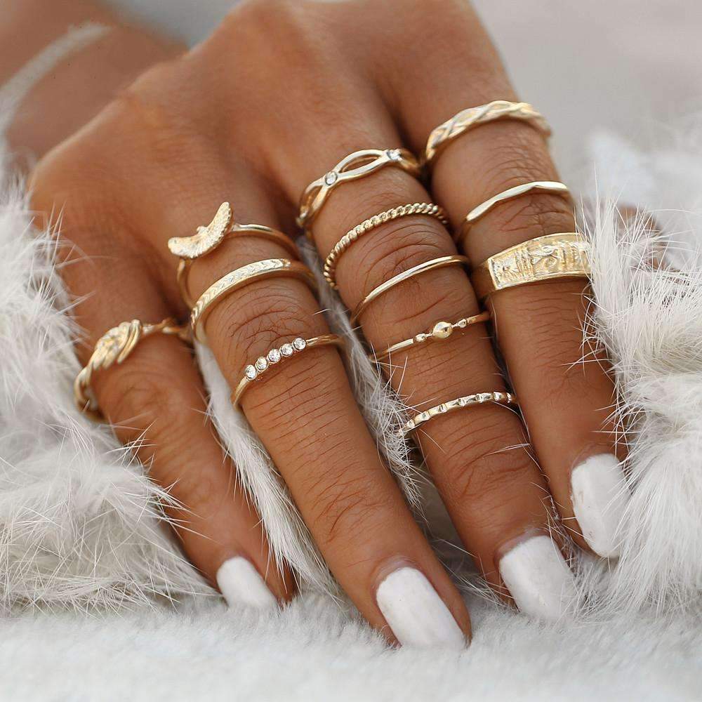 Ringset im Sonnenwend-Design