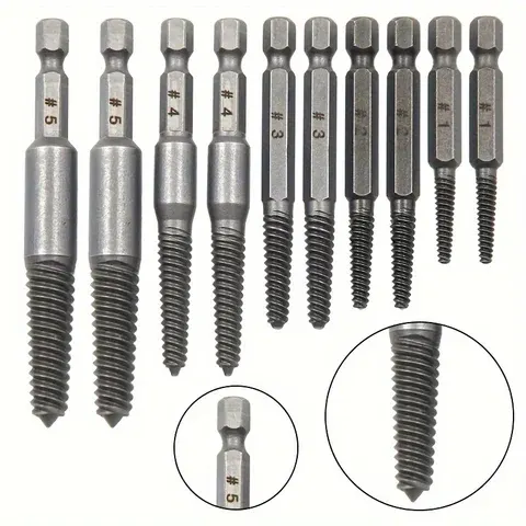10-teiliges Schraubenausdreher-Set, Sechskantschaft