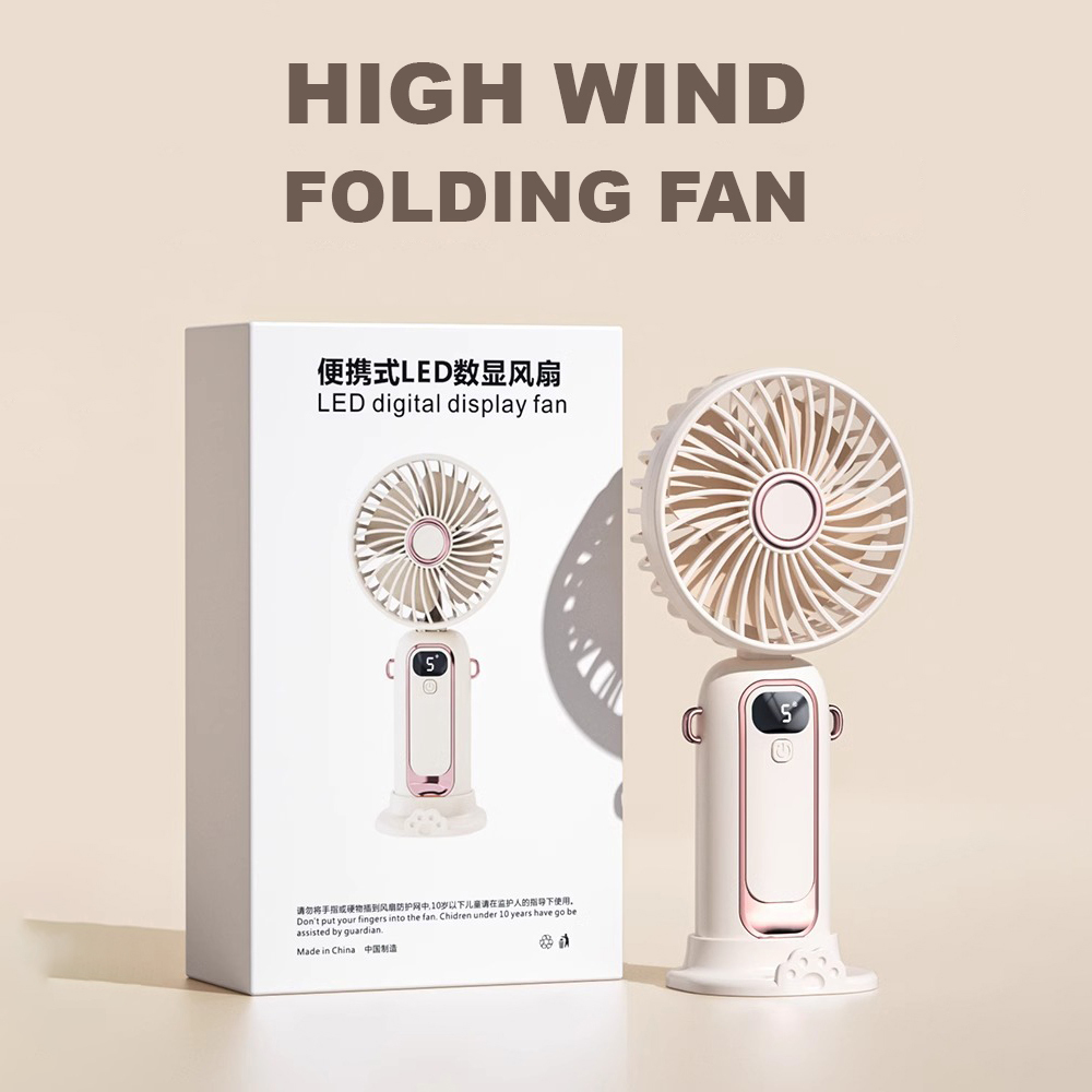 Faltbarer Mini-Handventilator mit 5 Stufen, Akku 3