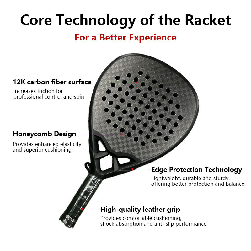 Professioneller 12K Carbon-Padelschläger 4