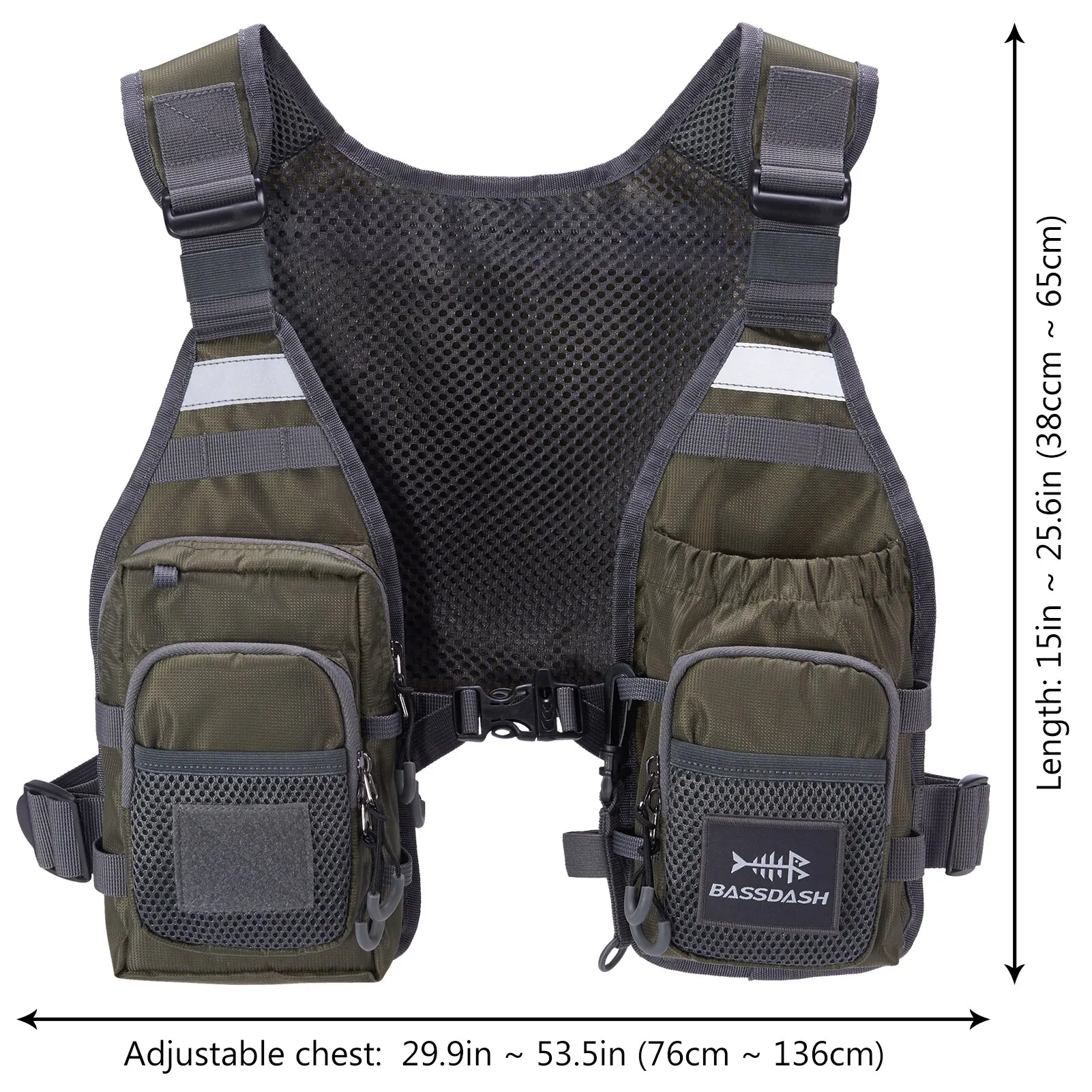 Ultraleichte Fliegenfischerweste mit Brusttasche 4