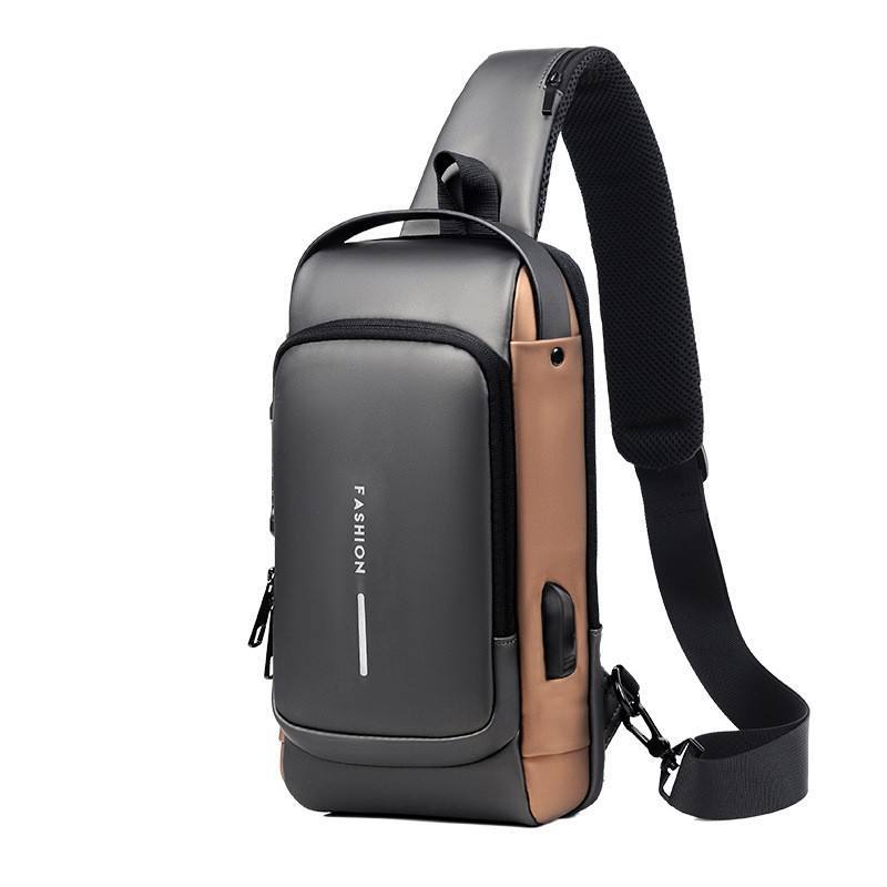 Anti-Diebstahl Herren-Brusttasche mit USB 4