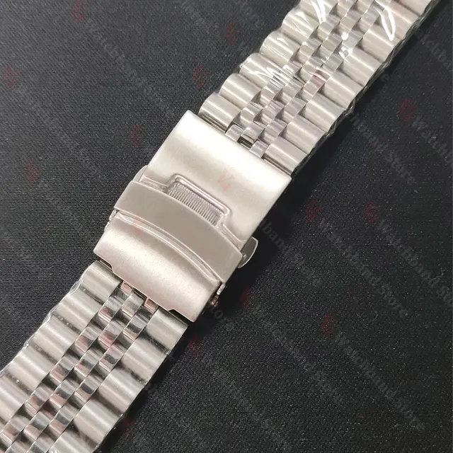 Massives Edelstahl-Uhrenarmband, gebogenes Ende, 18–24 mm 4