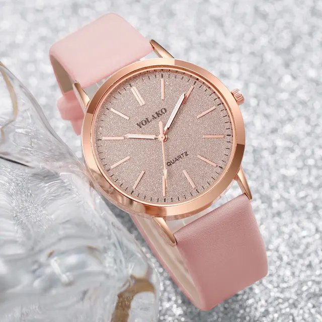 Matte Leder-Damenuhr im Casual-Stil 2