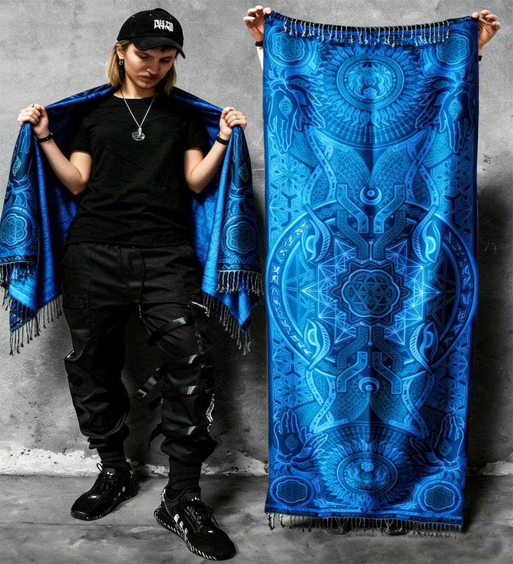 Flauschiger Doppelseitiger Pashmina-Schal 200x70cm