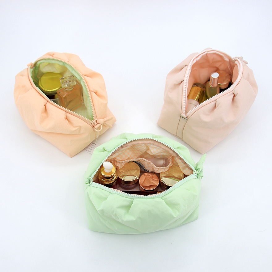 Gesteppte Kosmetiktasche aus Polyester, Candy-Farben