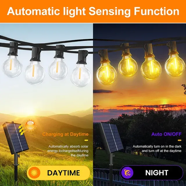 Solar-Lichterkette mit Fernbedienung und 8 Modi 2