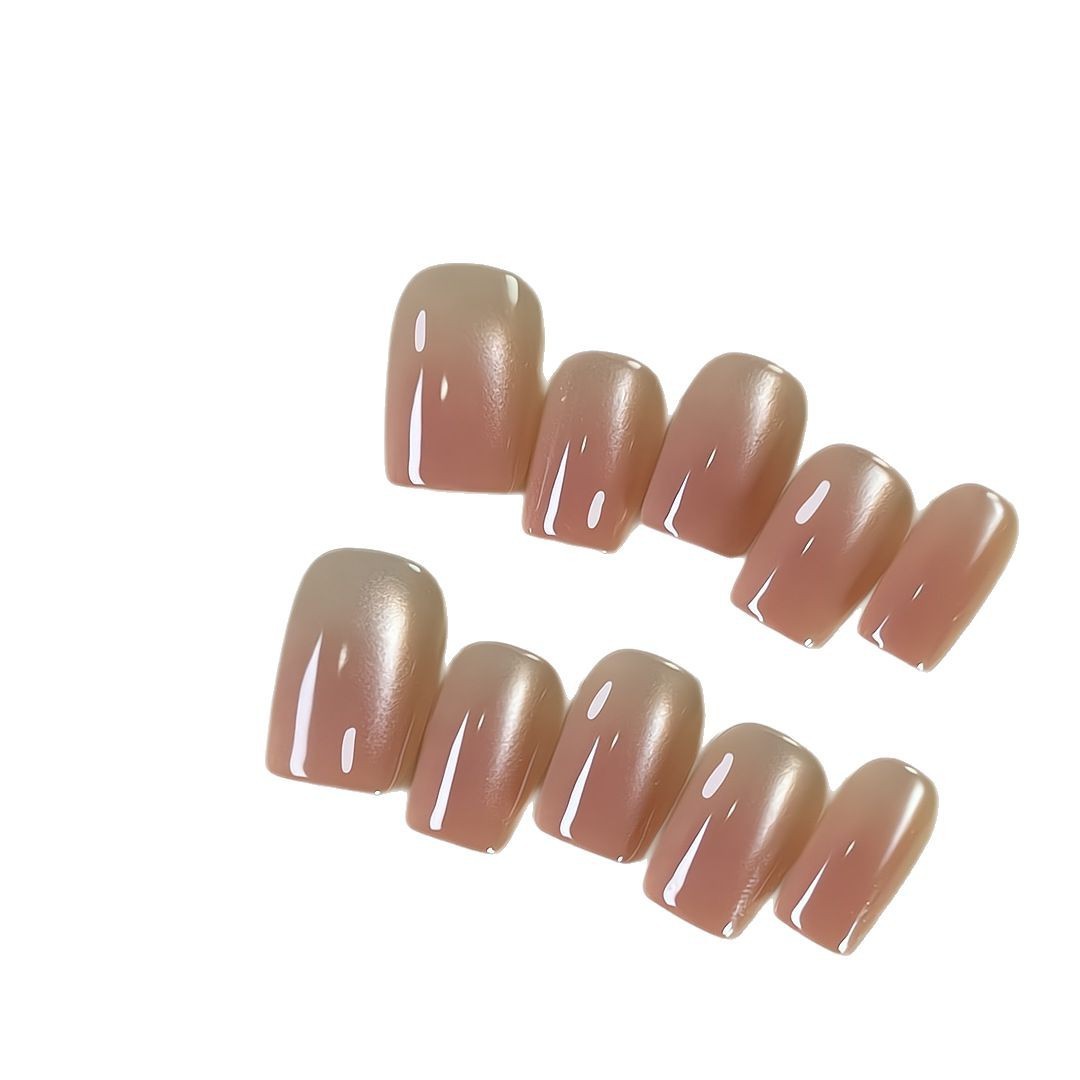 Nude Cat-Eye Press-on Nägel für den Alltag 4