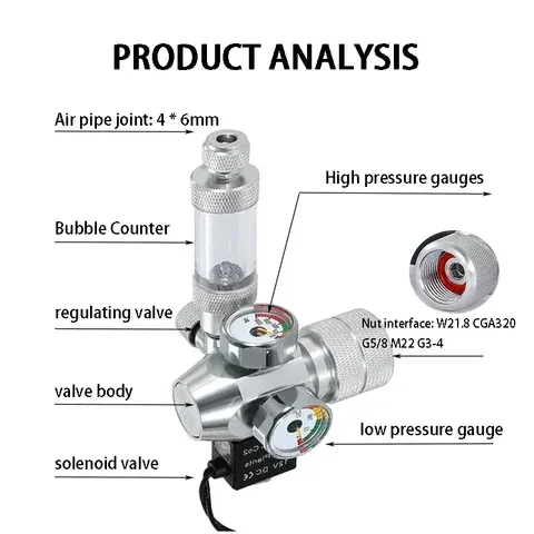 CO2-Druckminderer mit Blasenzähler