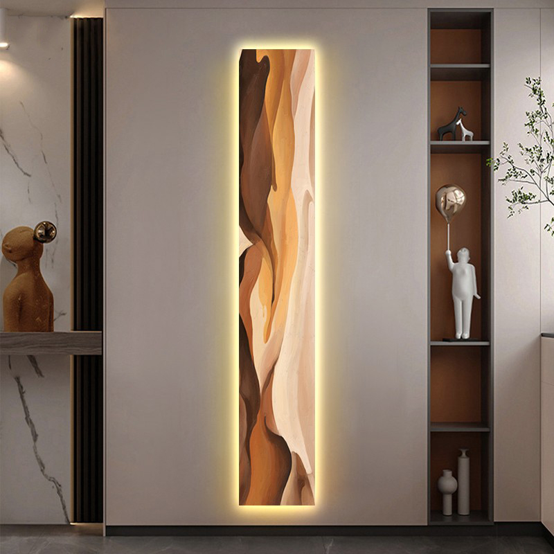 Abstraktes Wandbild mit LED-Ambientelicht