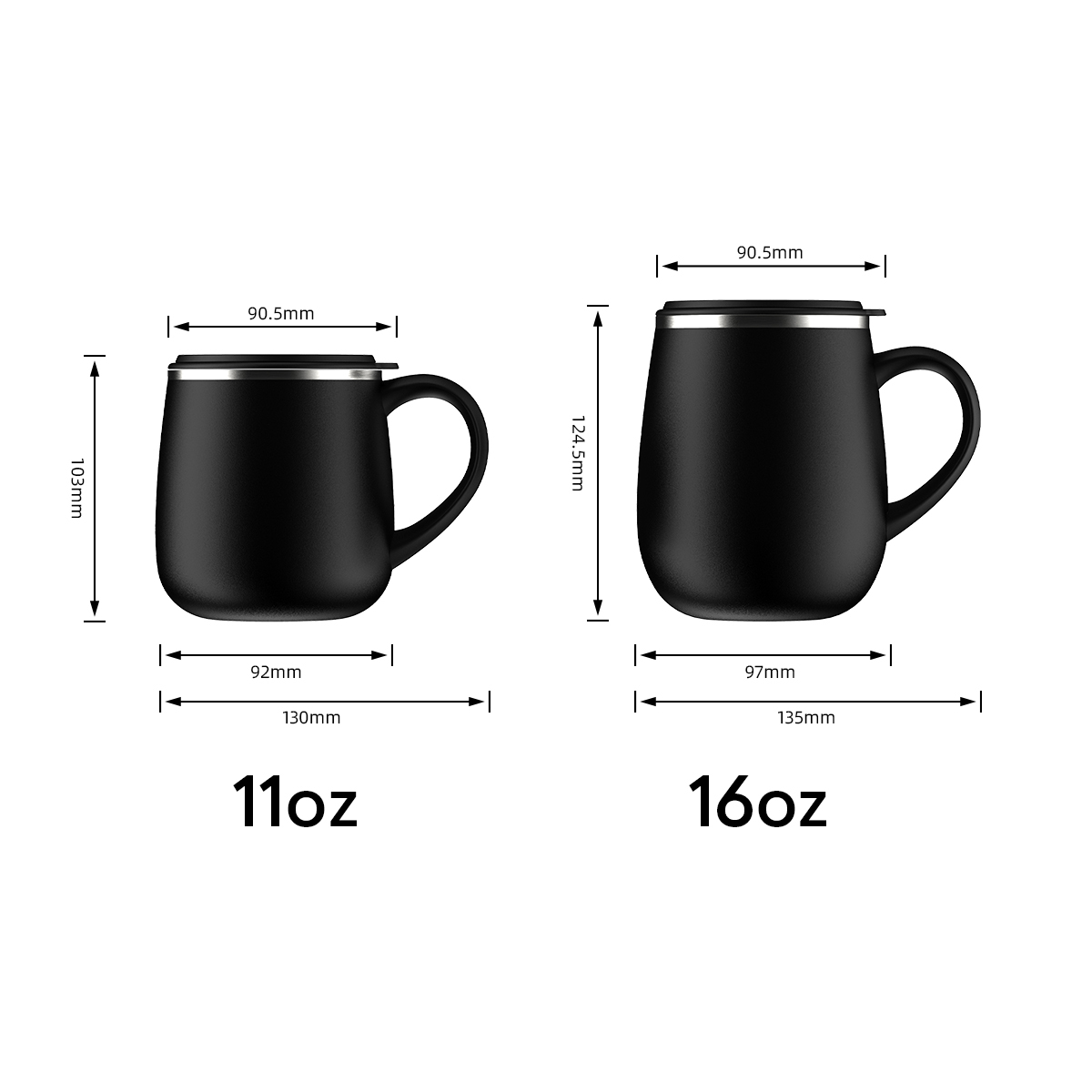 Eiförmiger Thermo-Kaffeebecher 16 oz mit Henkel 4