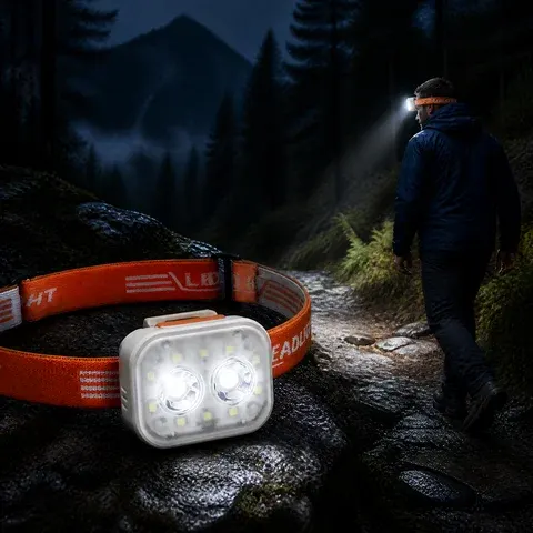 Wasserdichte LED Stirnlampe Rot Blau Wiederaufladbar