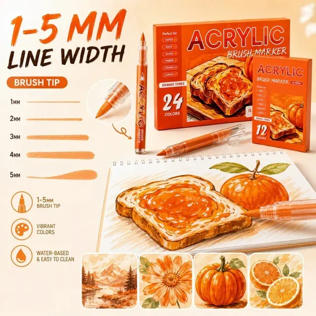 Acryl-Pinselmarker-Set, 12 oder 24 Stück 3