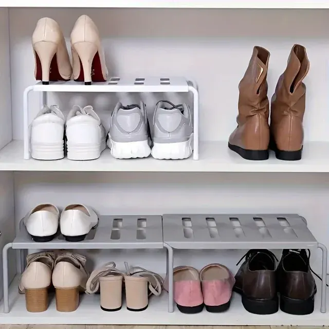 Verstellbares Schuhregal aus Kunststoff, Weiß 2