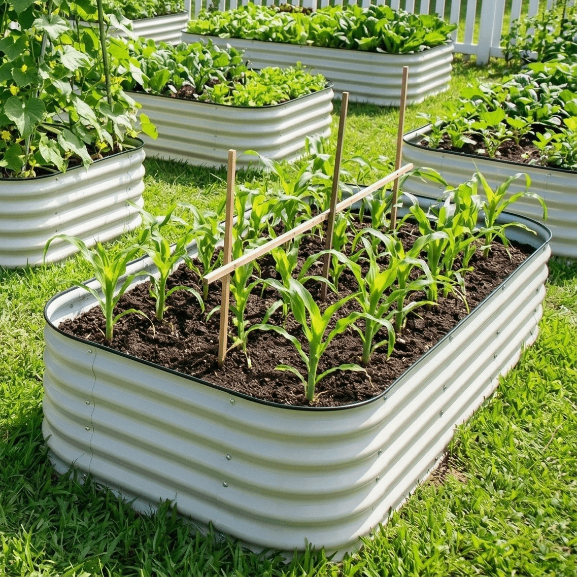Modulares Wellblech-Hochbeet aus Metall
