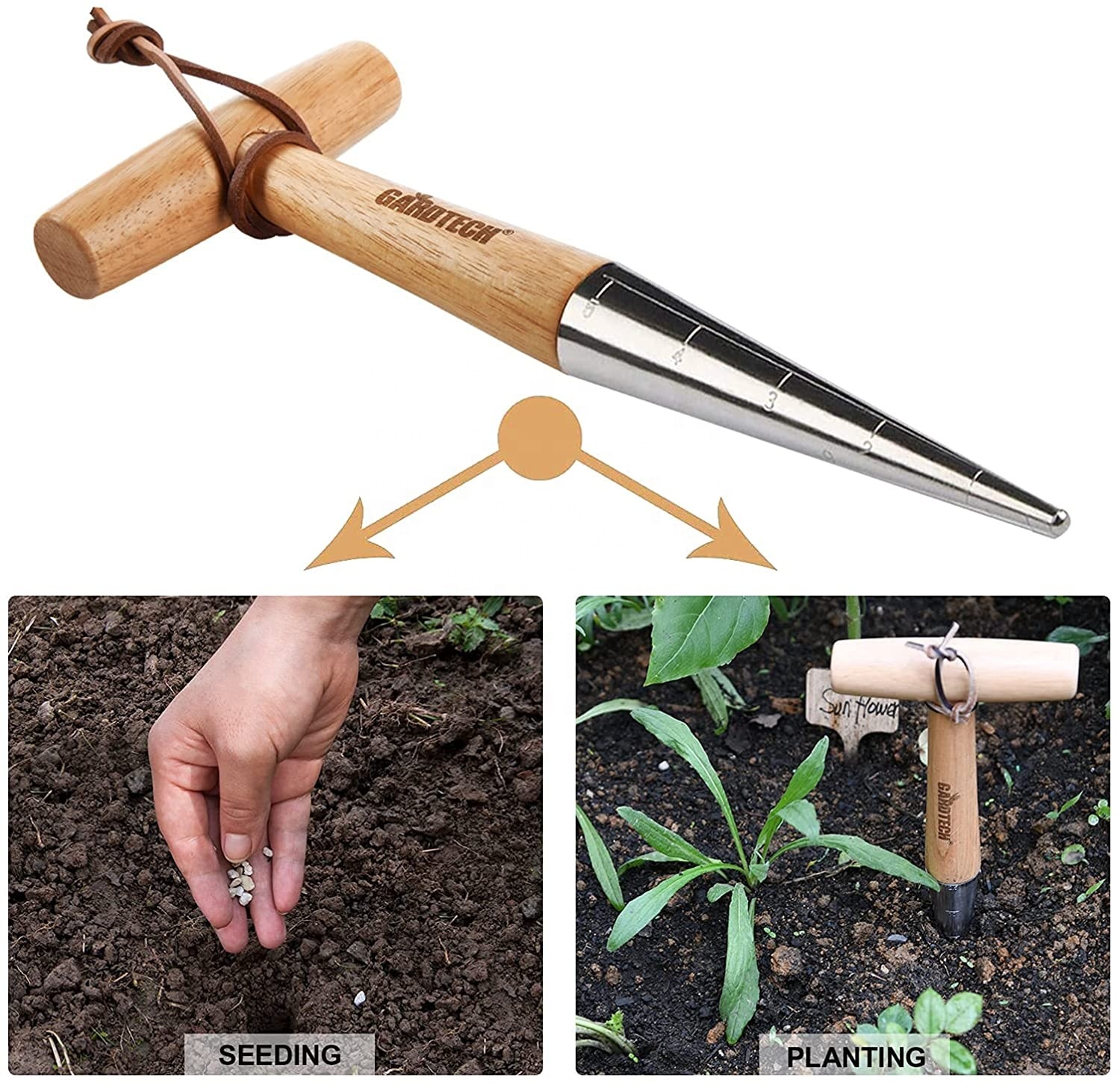 Edelstahl-Unkrautjäter-Set mit Holzgriff 4