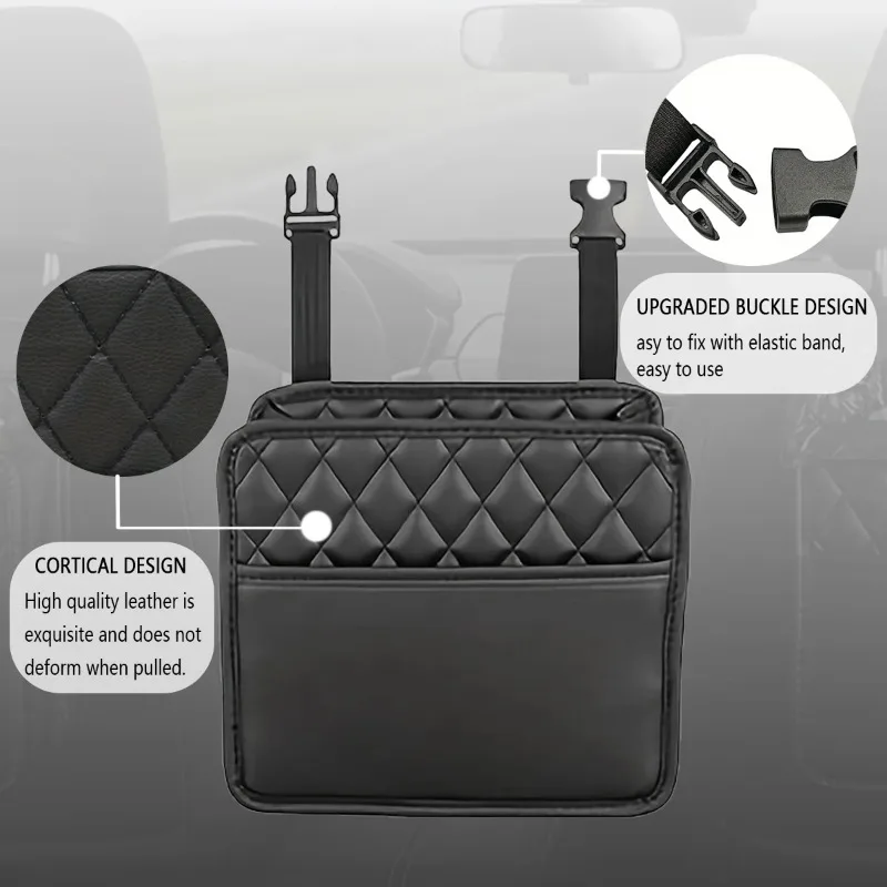 Leder-Falttasche Auto-Organizer mit Mülleimer 3