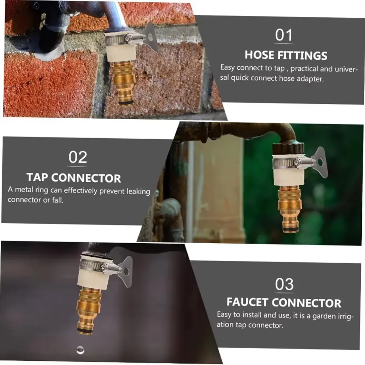 Universeller Gartenwasserhahn-Adapter aus Messing 3