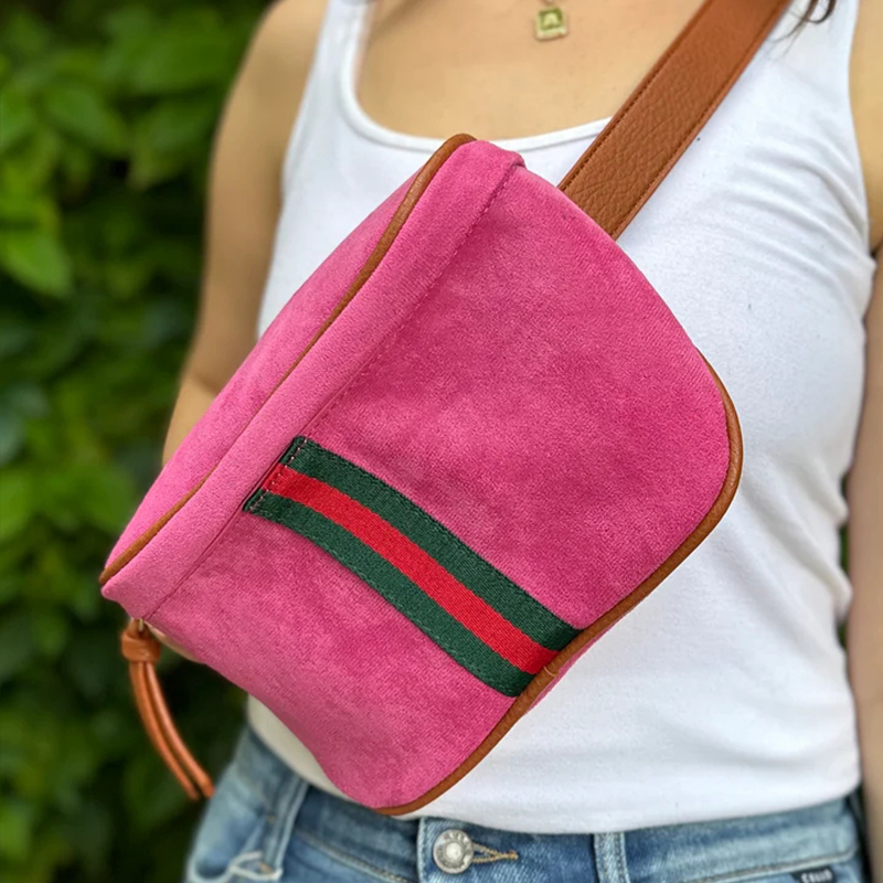 Damen Crossbody Bauchtasche aus Frottee 3