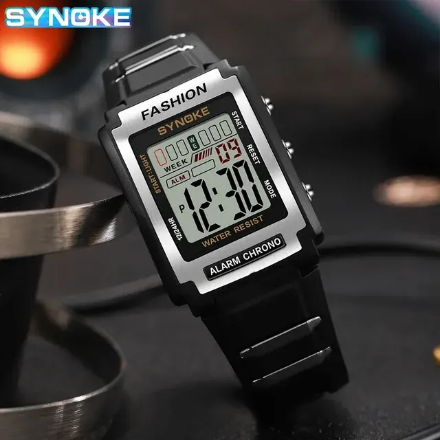 Herren Sport-Digitaluhr wasserdicht 50 m Retro 2