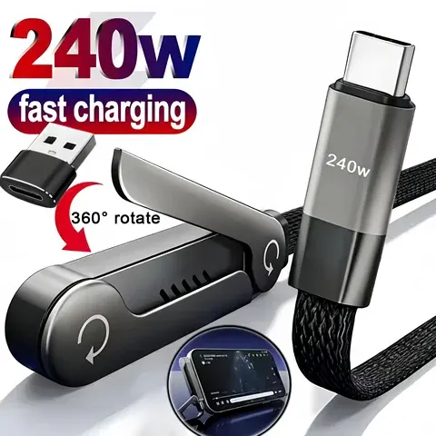 USB-C-Schnellladekabel 240W mit Ständer