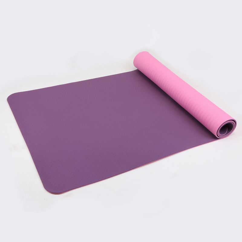 Zweifarbige TPE Yogamatte mit Streifen 4
