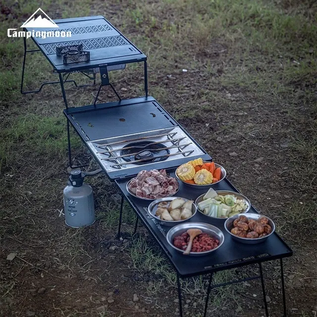 Schwarzer Kombi-Campingtisch für Kocherabdeckung 3