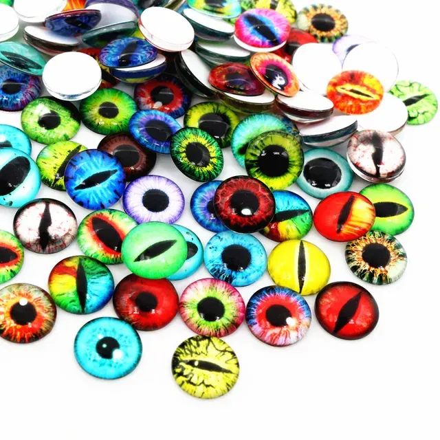 Katzenaugen-Cabochons aus Glas, 6-12 mm 3