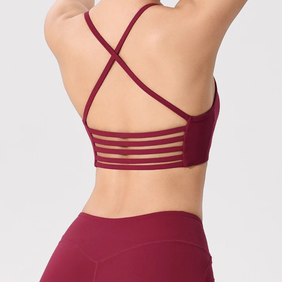 Racerback Sport-BH in Uni-Farbe mit Mittelhalt 2