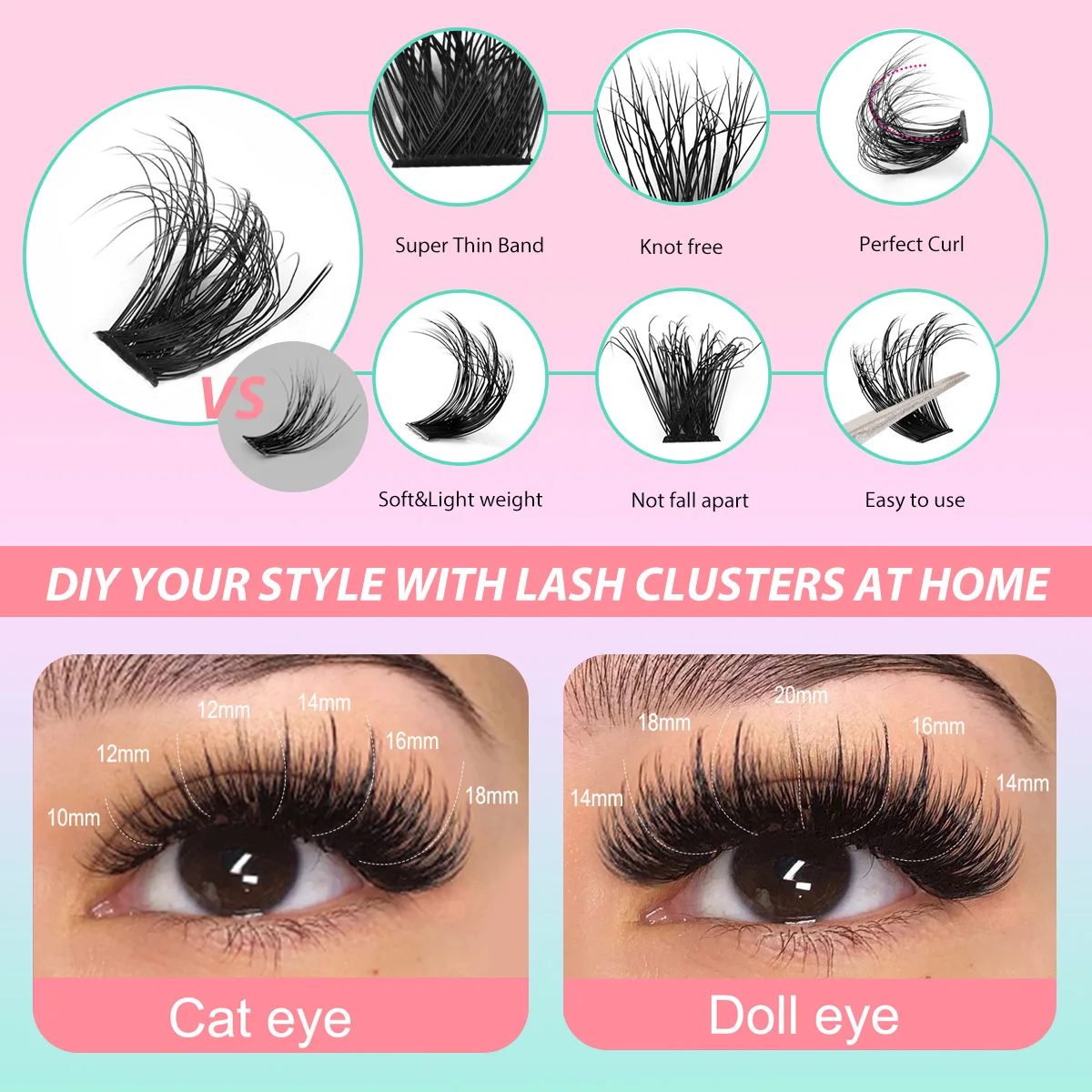 Volumen-Wimpern-Cluster 3