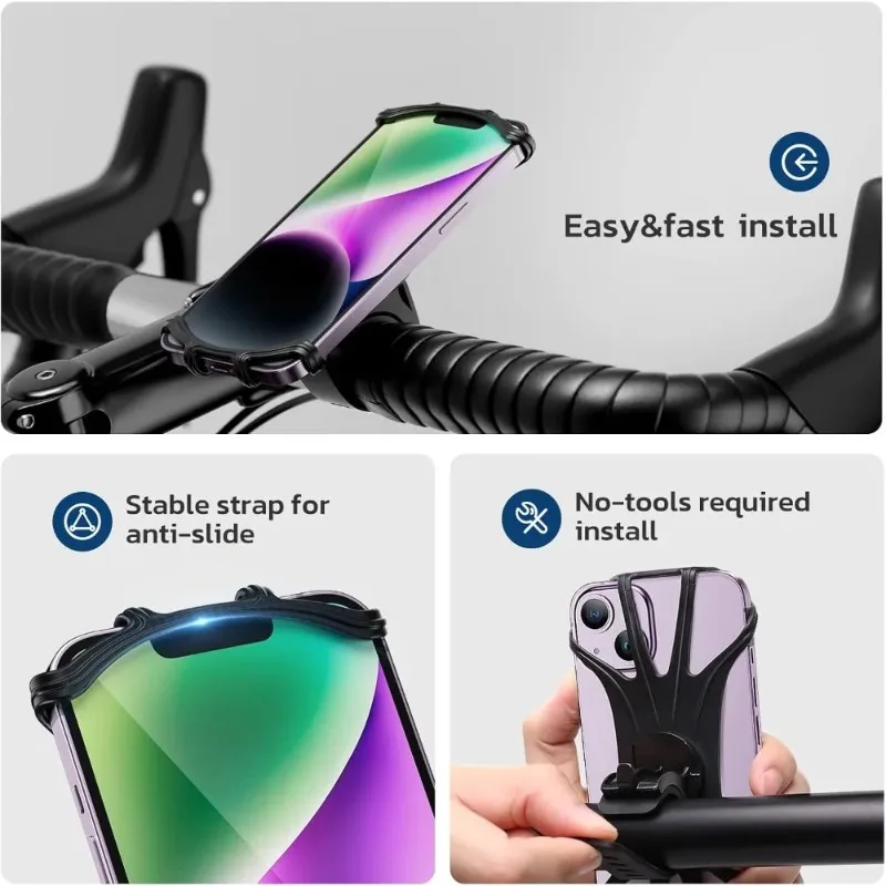 360°-Silikon-Handyhalter für Fahrrad und Motorrad 4