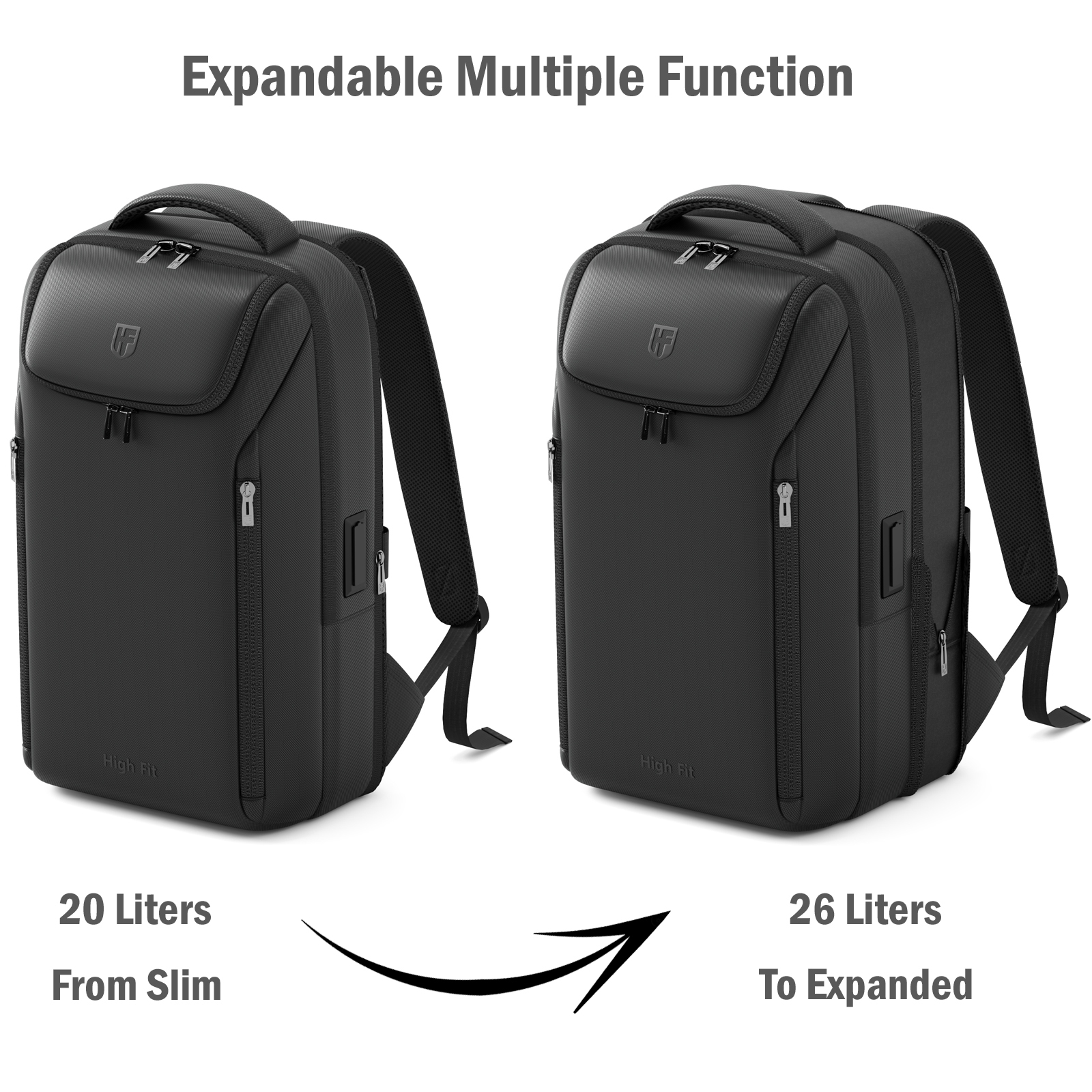 Großer wasserdichter Nylon-Laptop-Rucksack 2