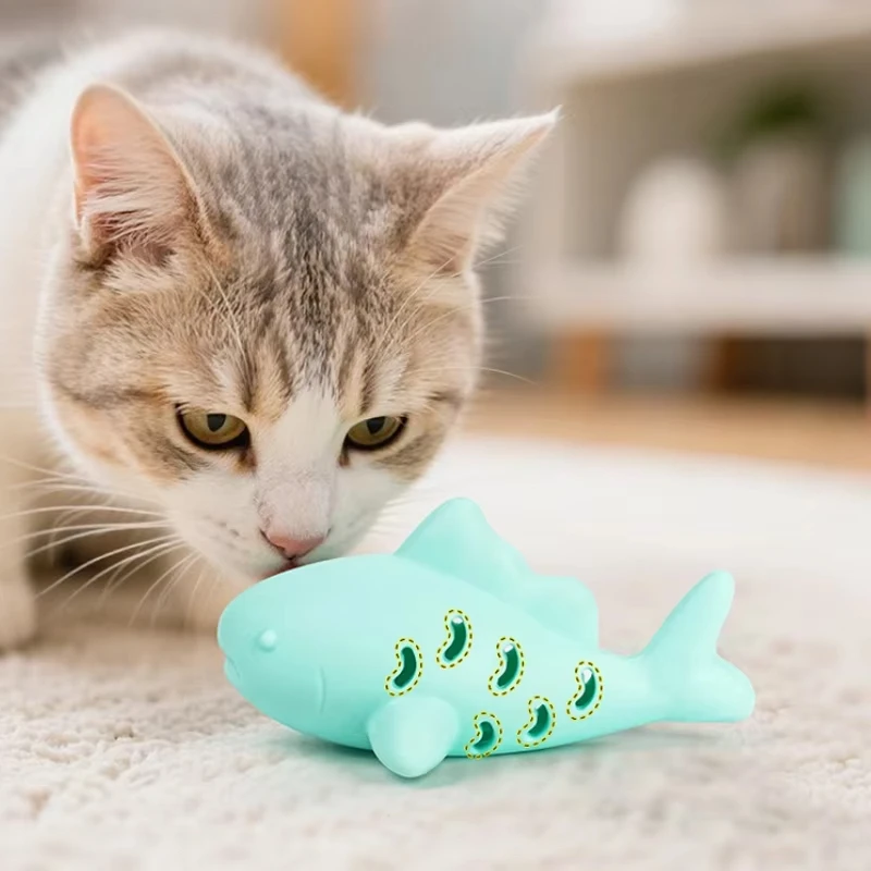 Interaktives Fisch-Katzenspielzeug zum Zähneputzen 4