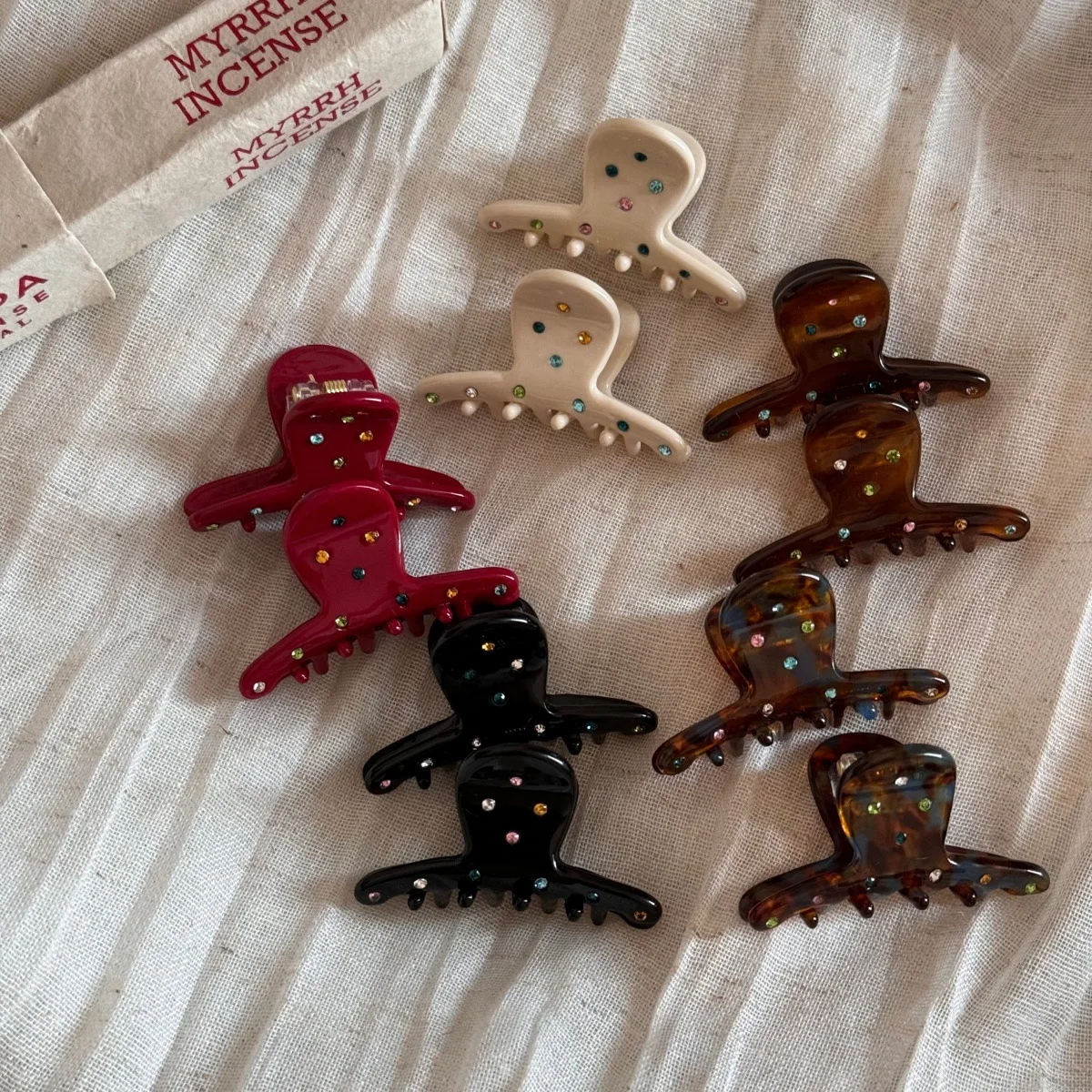 Bunte Diamant-Haarspange aus Acetat