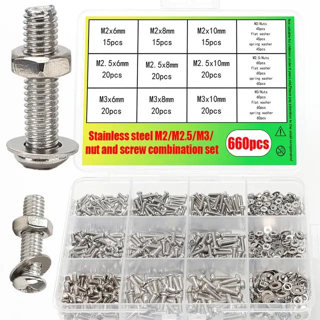 660-teiliges metrisches Schrauben-Set aus Edelstahl 4