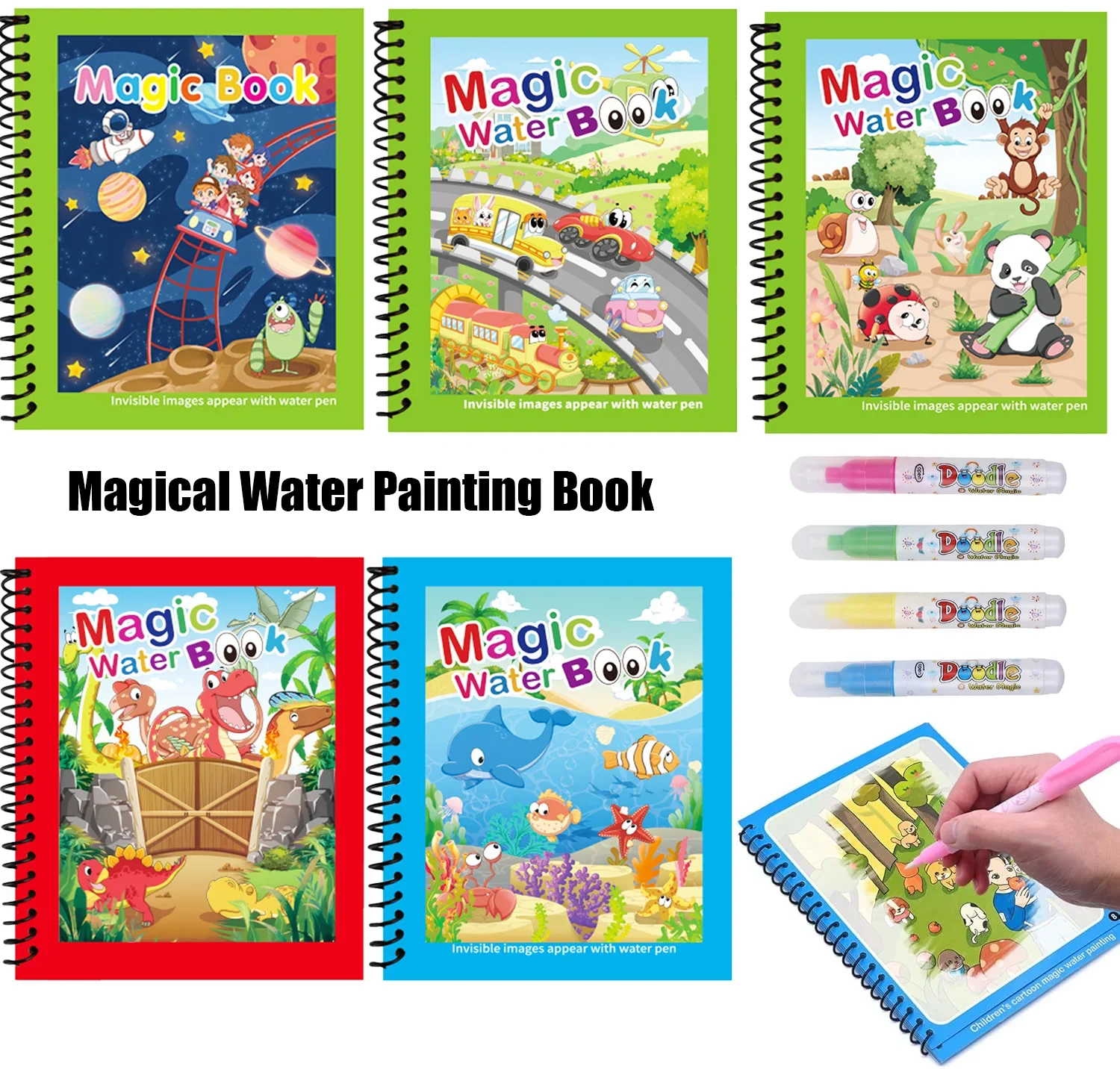 Wiederverwendbares Magie-Wasser-Malbuch mit Stift 2
