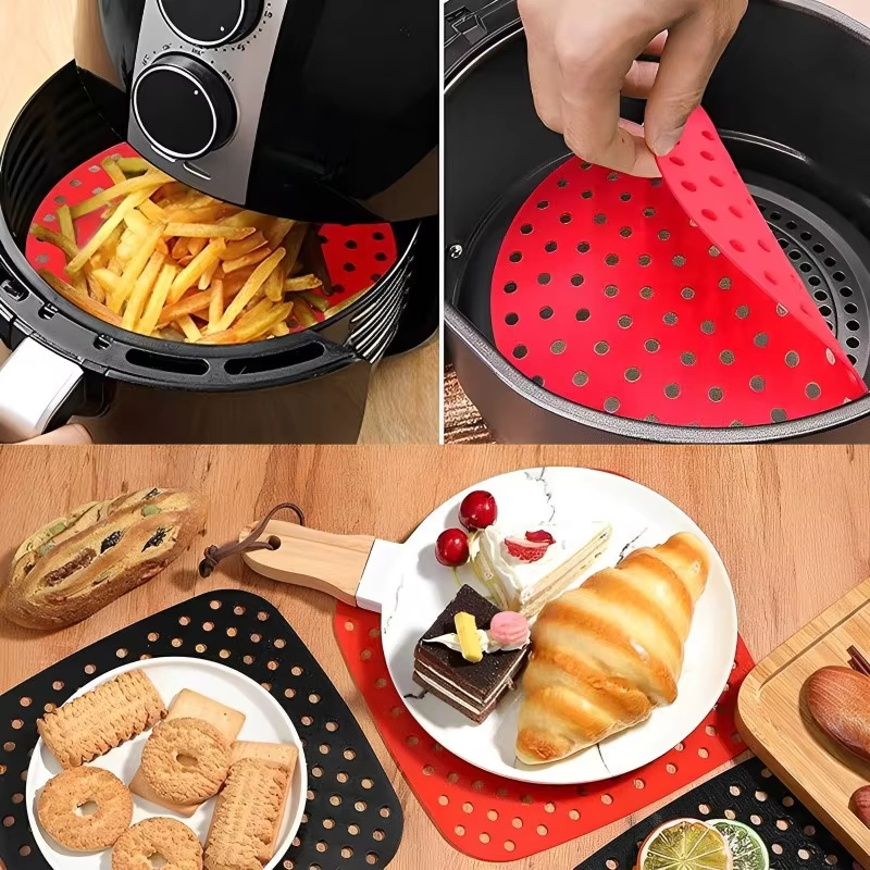 Perforierte Silikon-Matte für Heißluftfritteuse 4