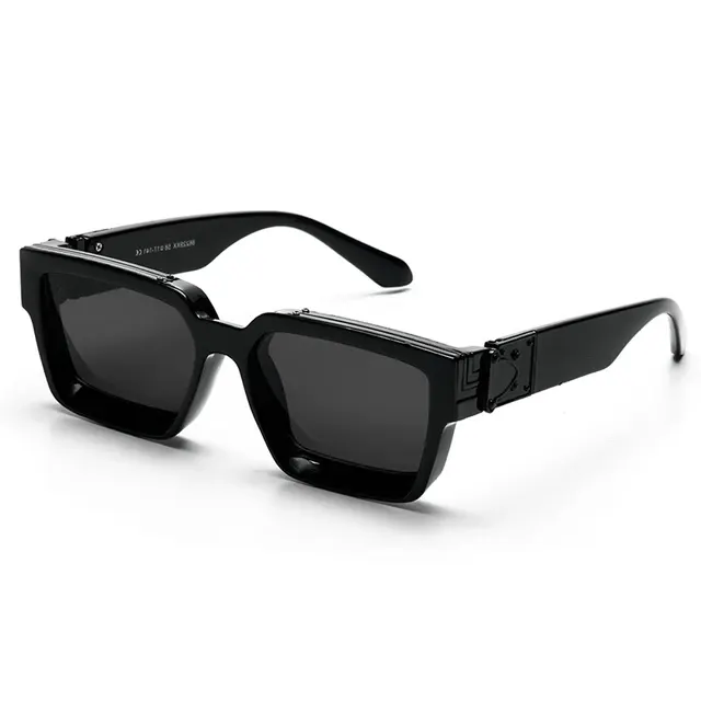Schwarze Retro-Sonnenbrille, quadratisch, Unisex 1