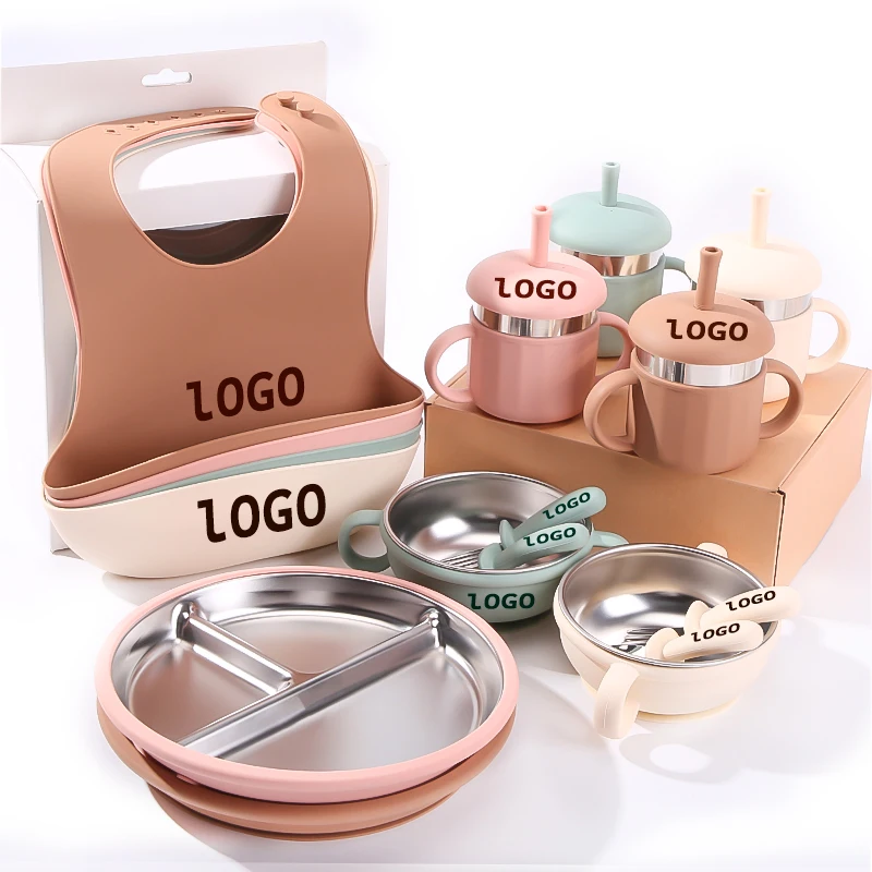 Silikon Babygeschirr Set 9-teilig BPA-frei