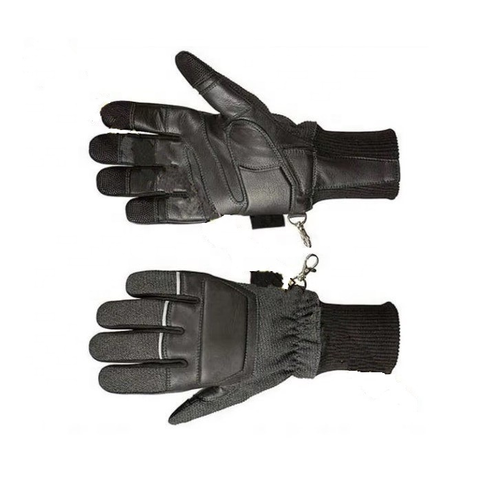 Feuerfeste Feuerwehr-Lederhandschuhe mit Stulpe 4