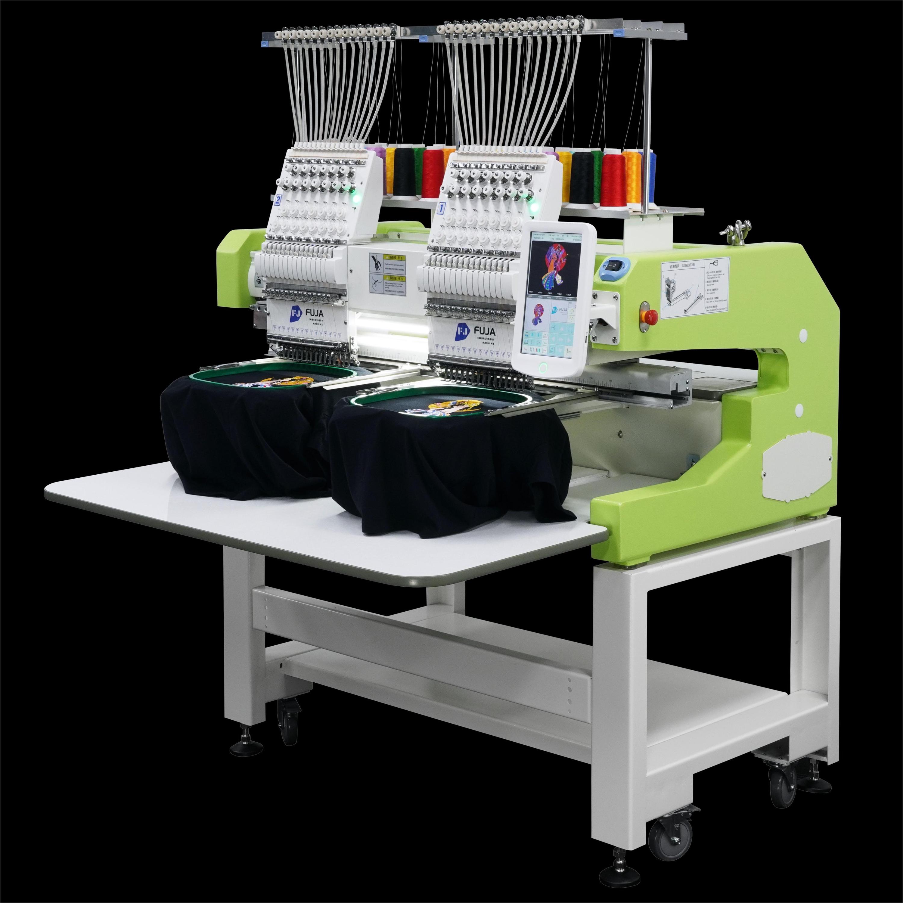 Doppelkopf-Stickmaschine mit 12 bis 20 Nadeln