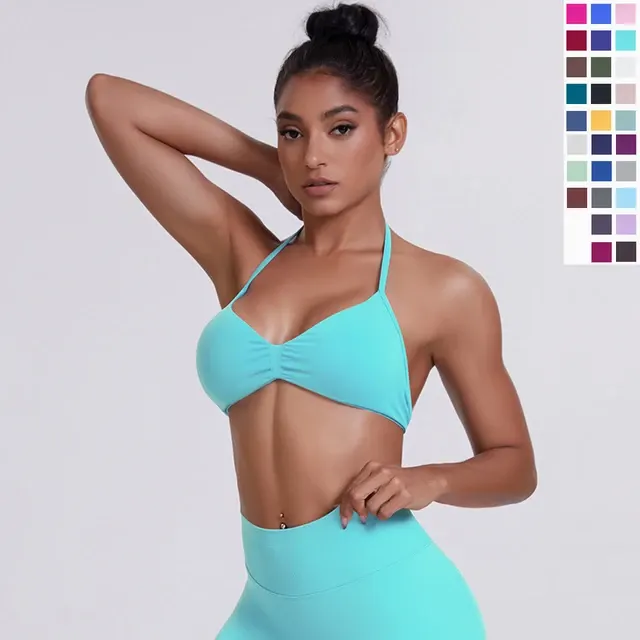 Atmungsaktiver Damen Neckholder Yoga-BH ohne Rücken 2