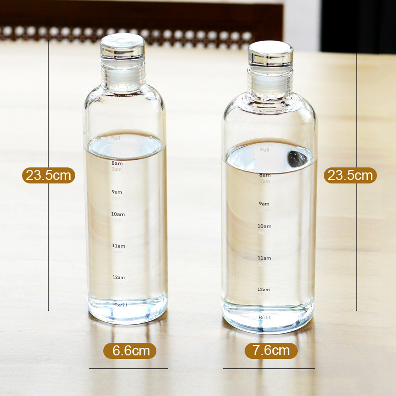 Borosilikat-Glasflasche mit Farbverlauf und Zeitmarkierung 4