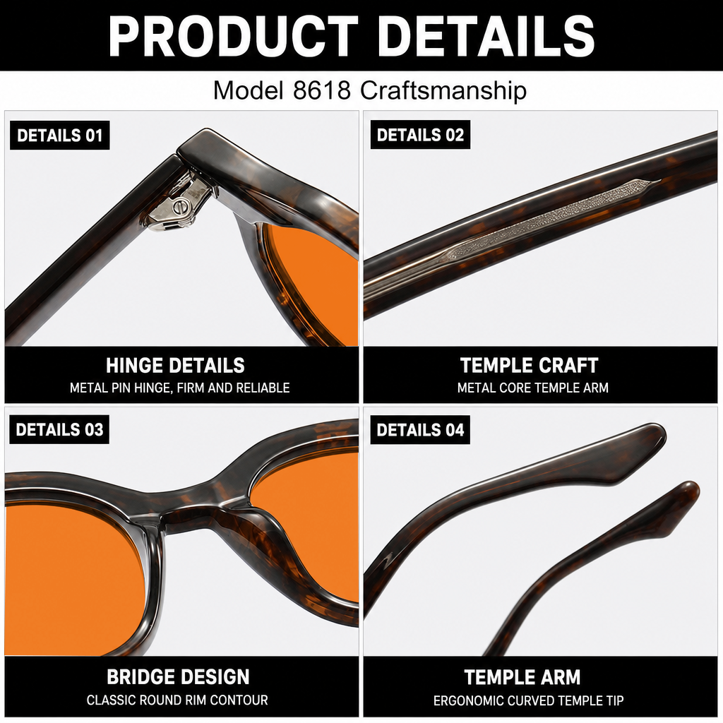 Retro-Blaulichtfilter-Brille aus Acetat 4