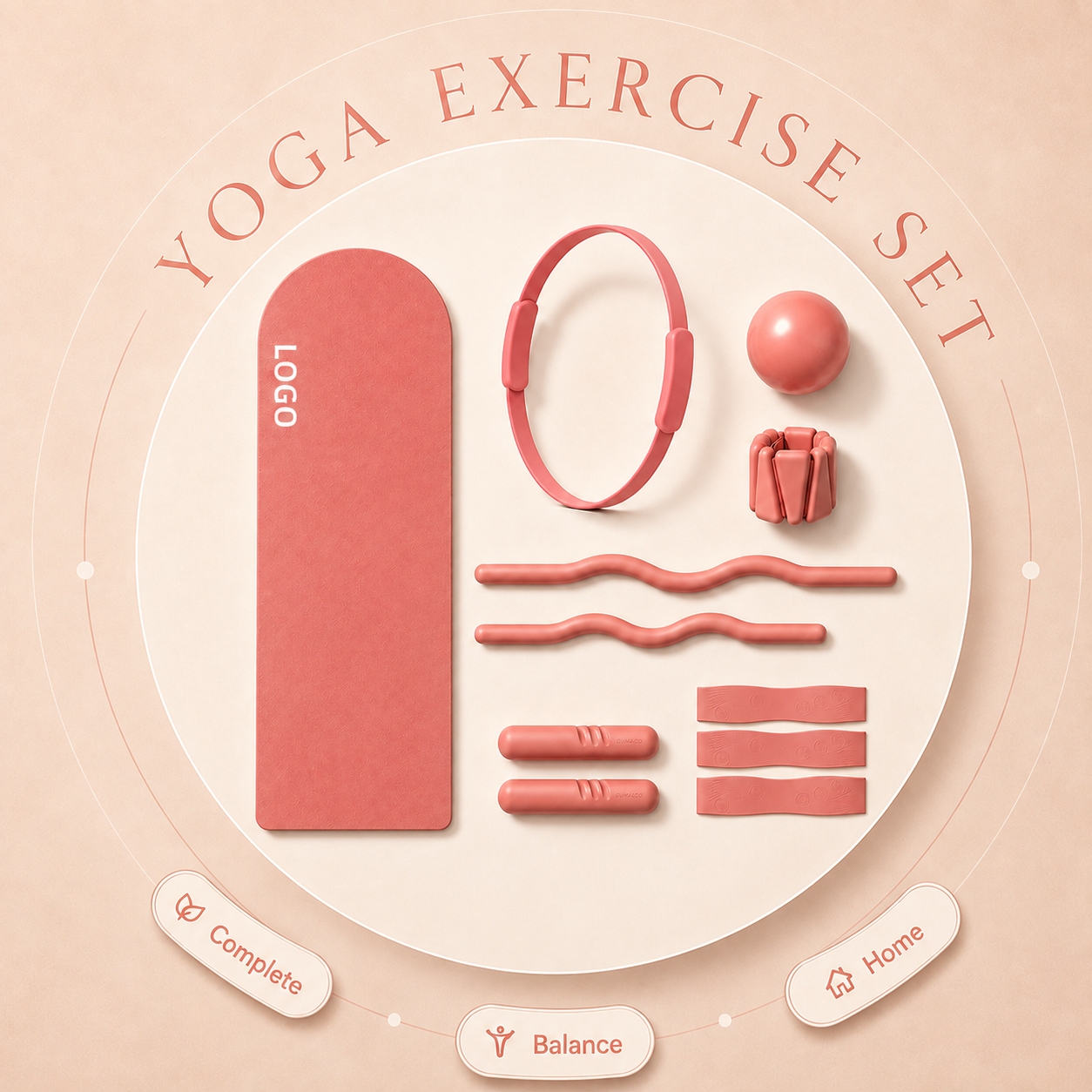 Nachhaltiges Pilates-Trainingsset mit Yogamatte