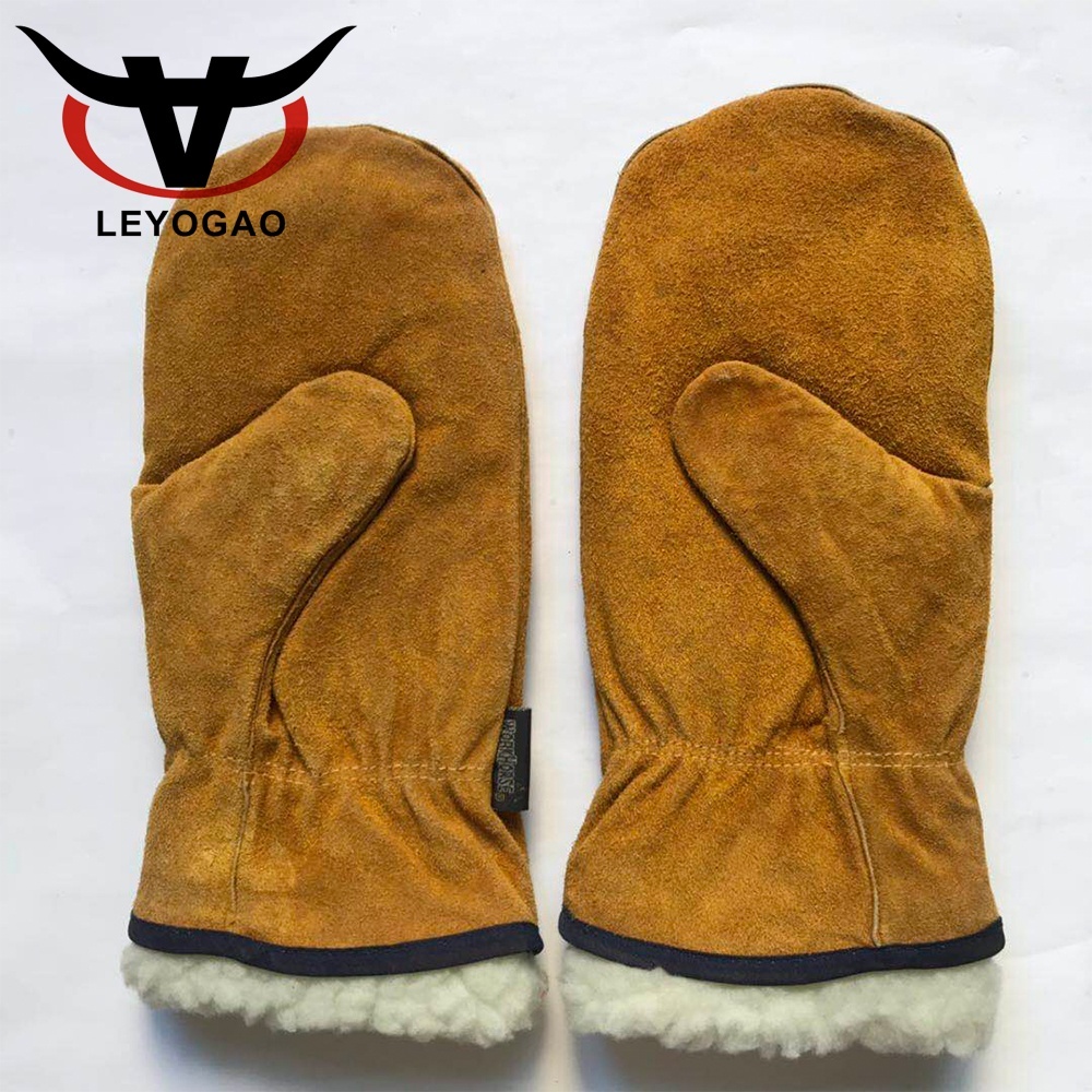 Warme, wasserdichte Winterhandschuhe aus Leder 3